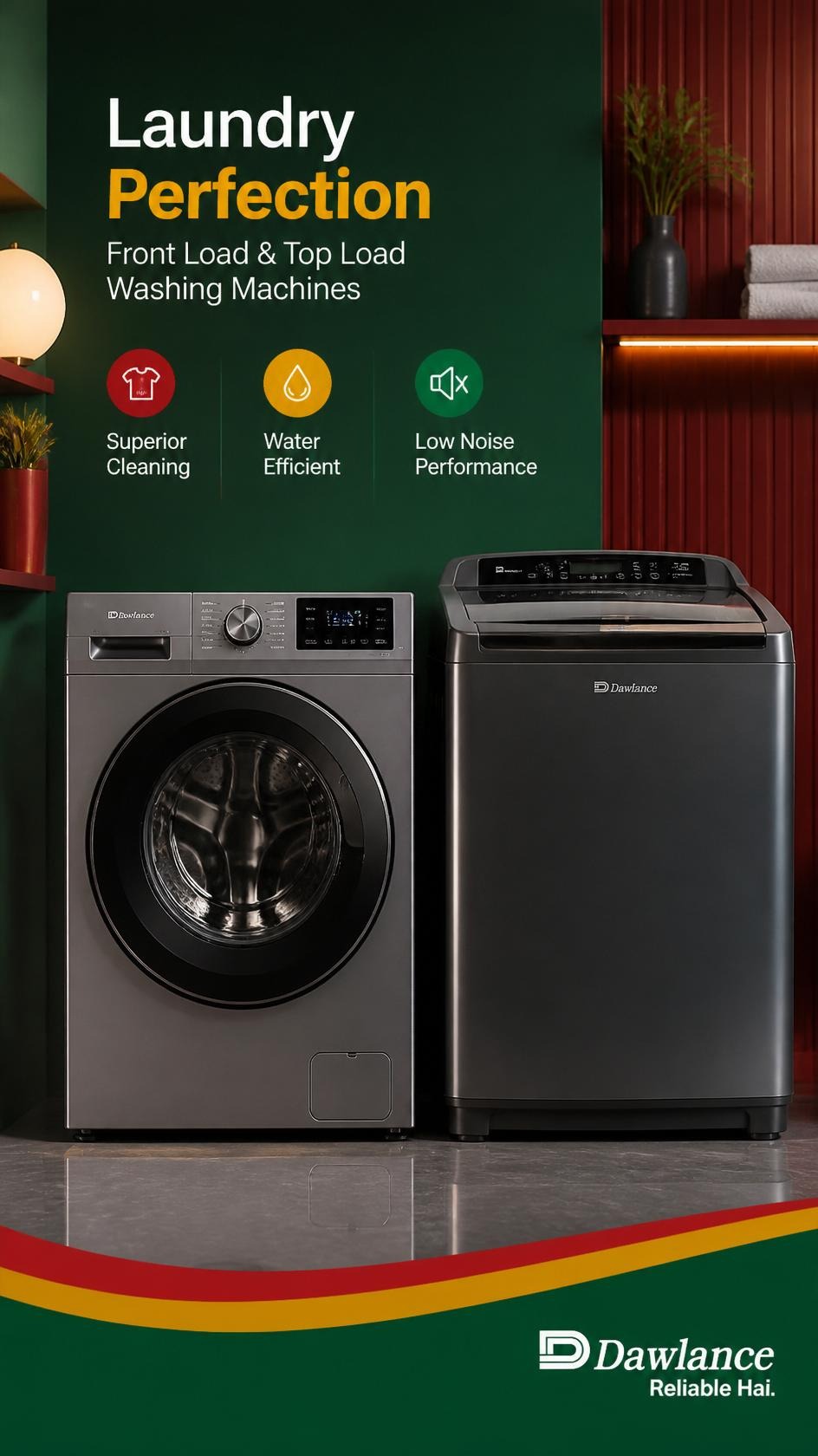 Front and Top Load Washing Machines